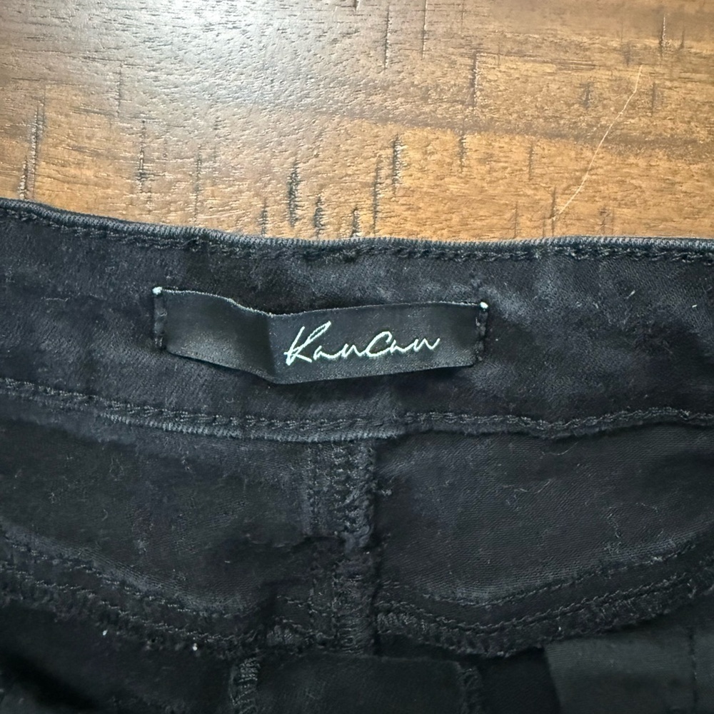 KanCan Women's Black Frayed Denim Shorts - Picture 4 of 8